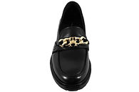 TOMMY HILFIGER CHAIN LOAFERS I SORT GLAT SKIND