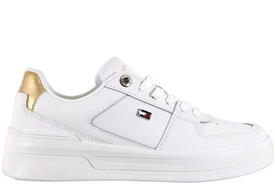 salg af TOMMY HILFIGER ESSENTIEL BASKET SNEAKER GOLD WHITE