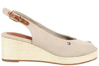 salg af TOMMY HILFIGER - FLAG MID WEDGE ESPAD SLINGBACK BEIGE