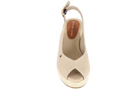 TOMMY HILFIGER - FLAG MID WEDGE ESPAD SLINGBACK BEIGE