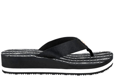 salg af TOMMY HILFIGER - IM TH CHAINPRINT MIDWEDGE SANDAL BLACK