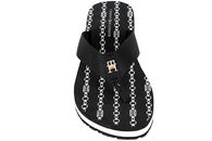 TOMMY HILFIGER - IM TH CHAINPRINT MIDWEDGE SANDAL BLACK