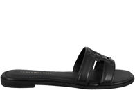 salg af TOMMY HILFIGER TH LOGO STRAP MULE BLACK SLIPPER