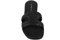 TOMMY HILFIGER TH LOGO STRAP MULE BLACK SLIPPER