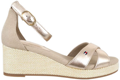 salg af TOMMY HILFIGER - FLAG METALLIC MID WEDGE ESPAD SANDAL