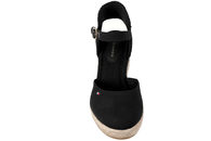 TOMMY HILFIGER - MID WEDGE ESPAD CLOSED TOE BLACK SANDAL
