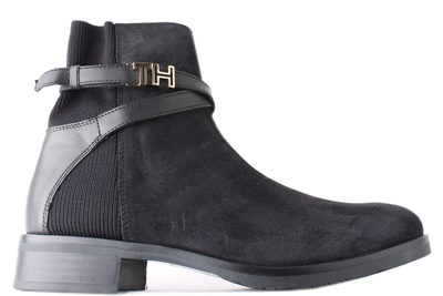 salg af TOMMY HILFIGER TH HARDWARE SUEDE FLAT BOOTIE