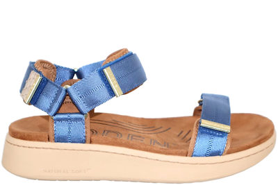 salg af WODEN LINE OLD DENIM SANDAL I BLÅT TEKSTIL