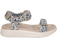 salg af WODEN LINE LEOPARD SANDAL I BEIGE TEKSTIL