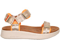 salg af WODEN LINE NEON ORANGE SANDAL I BEIGE TEKSTIL