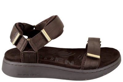 salg af WODEN LINE CHOCOLATE SANDAL I BRUNT TEKSTIL