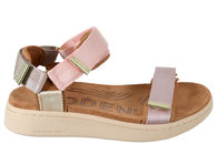 salg af WODEN LINE BLUSH MULTI SANDAL I LYSERØDT TEKSTIL