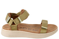 salg af WODEN LINE KHAKI SANDAL I GRØNT TEKSTIL