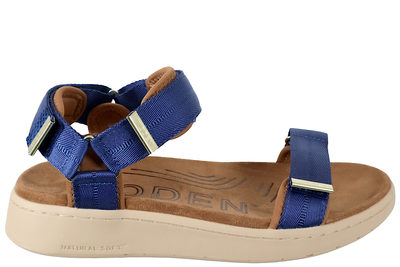 salg af WODEN LINE COBOLT BLUE SANDAL I BLÅ TEKSTIL