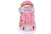 ZIGZAG SANDAL I LYSERØDT GLIMMER PU